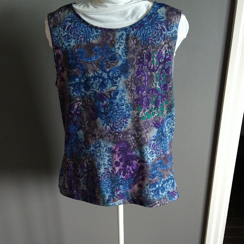 Weekenders Vibrant Blue and Purple Tank Top